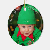 Baby 1e kerst keramisch ornament (Links)