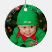 Baby 1e kerst keramisch ornament (Achterkant)