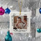 Baby 1e Kerst Minimale Hand Getrokken Krabbel Bow Keramisch Ornament