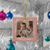 Baby 1e Kerst Minimale Hand Getrokken Krabbel Bow Keramisch Ornament