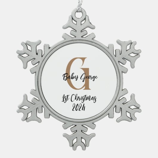 baby 1e kerst sneeuwvlok ingelijst Ornament (Voorkant)