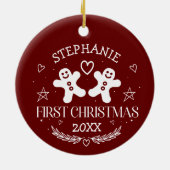 Baby 1e kerstaccent keramisch ornament (Achterkant)