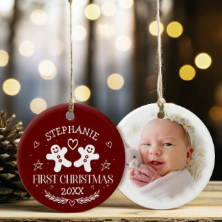 Baby 1e kerstaccent keramisch ornament