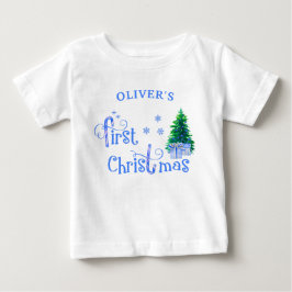 Baby 1e Kerstboom en Blue Candy Cane Boy