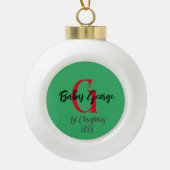 Baby 1e kerstboom ornament unisex monogram (Voorkant)