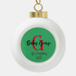 Baby 1e kerstboom ornament unisex monogram