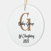 Baby 1e kerstboom ornament unisex monogram (Links)