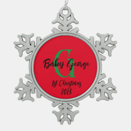 Baby 1e kerstboom ornament unisex monogram