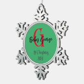 Baby 1e kerstboom ornament unisex monogram (Rechts)