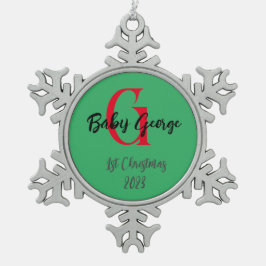 Baby 1e kerstboom ornament unisex monogram