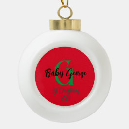 Baby 1e kerstboom ornament unisex monogram