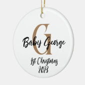 Baby 1e kerstboom ornament unisex monogram (Links)