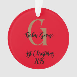 Baby 1e kerstboom ornament unisex monogram