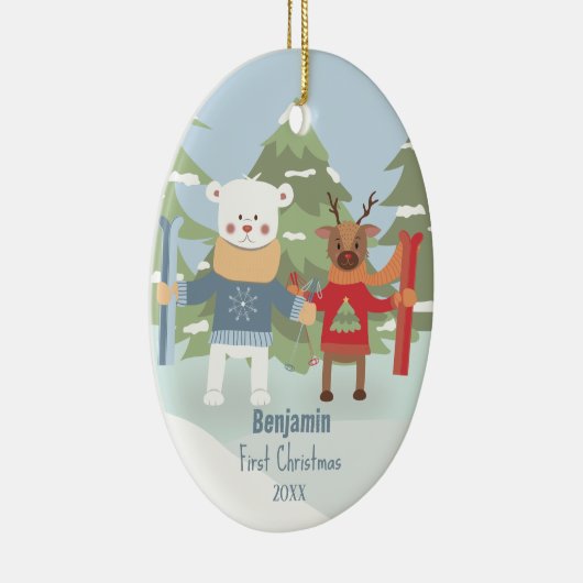 Baby 1e kerstdag — Beer Reindeer Ornament (Rechts)
