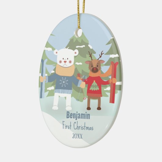 Baby 1e kerstdag — Beer Reindeer Ornament (Links)
