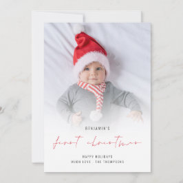 Baby 1e kerstfoto Bekleding Holiday Kaart