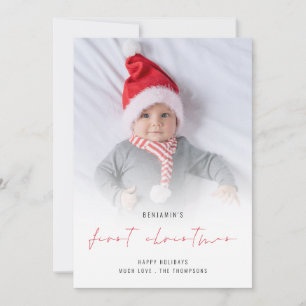 Baby 1e kerstfoto Bekleding Holiday Kaart