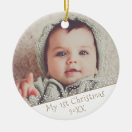 Baby 1e kerstfoto  keramisch ornament