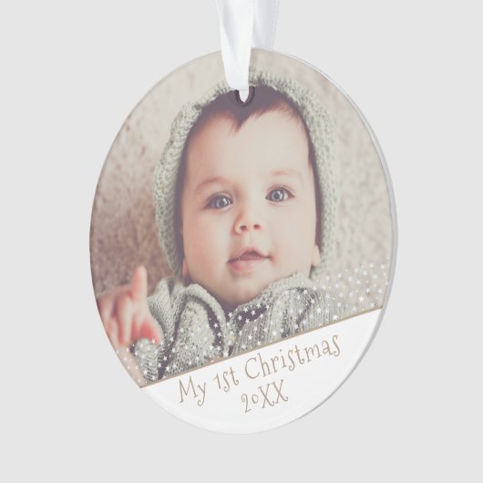 Baby 1e kerstfoto ornament (voorkant)