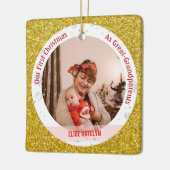 Baby 1e Kerstmis Als Grote Grootouders 2 Foto's Keramisch Ornament (Links)