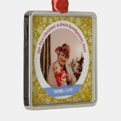 Baby 1e Kerstmis als Grote Grootouders Golden Metalen Ornament (Rechts)