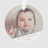 Baby 1e Kerstmis Foto Knuffel Persoonlijk Ornament (voorkant)