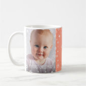 Baby 1e Kerstmis Grootouders 2 Foto Perzik Naam Koffiemok (Links)