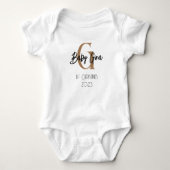 baby 1e Kerstmis monogram unisex naam bodysuit (Voorkant)
