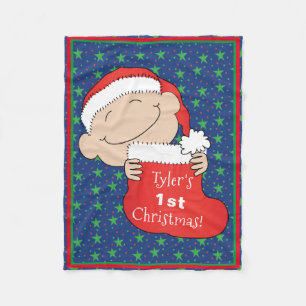 Baby 1e Kerstmis/Rood Vliegtuig Blanket Fleece Deken