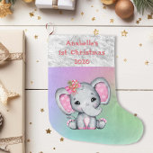 Baby 1e Kerstmis Roze Olifant Grote Kerstsok