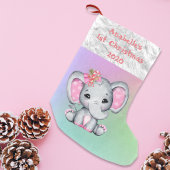 Baby 1e Kerstmis Roze Olifant Kleine Kerstsok