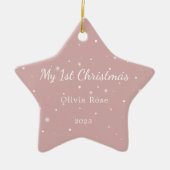 Baby 1e Kerstmis Schattige Minimaal Roze Ornament (Voorkant)