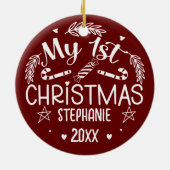 Baby 1e Kerstmishuis Decor Keramisch Ornament (Achterkant)