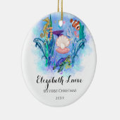 Baby 1e kerstoostzee Zee Wilde Dieren Keramisch Ornament (Rechts)