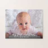 Baby 1e kerstscript Snowflake Photo Keepomwille Legpuzzel (Horizontaal)