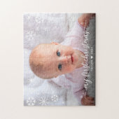Baby 1e kerstscript Snowflake Photo Keepomwille Legpuzzel (Verticaal)