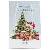 Baby 1e Kerstteddybeer Medium Cadeauzakje (Voorkant)