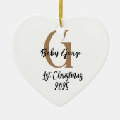 baby 1e kerstversiering keramisch ornament (Voorkant)