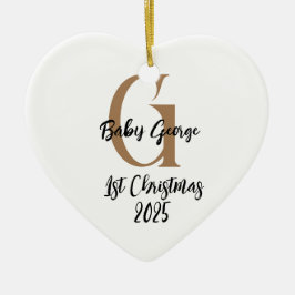 baby 1e kerstversiering keramisch ornament