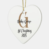 baby 1e kerstversiering keramisch ornament (Links)