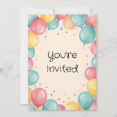 Baby 1e verjaardag ballon ontwerp kaart (Voorkant)