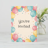 Baby 1e verjaardag ballon ontwerp kaart (Staand voorkant)