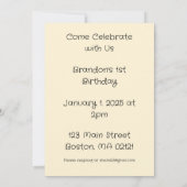 Baby 1e verjaardag ballon ontwerp kaart (Achterkant)