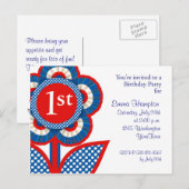 Baby 1e verjaardag Briefkaart in juli (Voorkant / Achterkant)