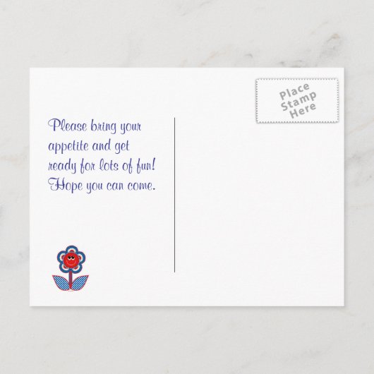 Baby 1e verjaardag Briefkaart in juli (Achterkant)