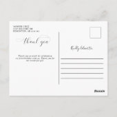 Baby 1e verjaardag Dank u Elegant Manuscript Swash Briefkaart (Achterkant)