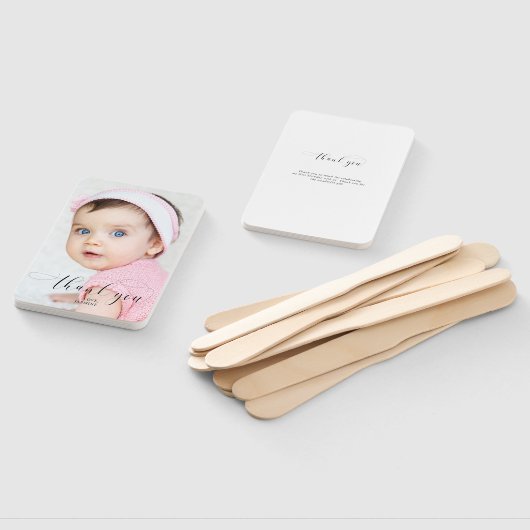 Baby 1e verjaardag Dank u Elegant Manuscript Swash Handwaaier (Niet-gemonteerd)