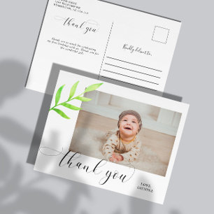 Baby 1e verjaardag Dank u waterverf Swashes Briefkaart