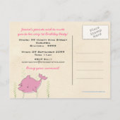 Baby 1e verjaardag Dolphin nodigt Kaart uit (Achterkant)