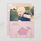 Baby 1e verjaardag Dolphin nodigt Kaart uit (Voorkant / Achterkant)